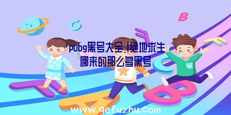 「pubg黑号大全」|绝地求生哪来的那么多黑号